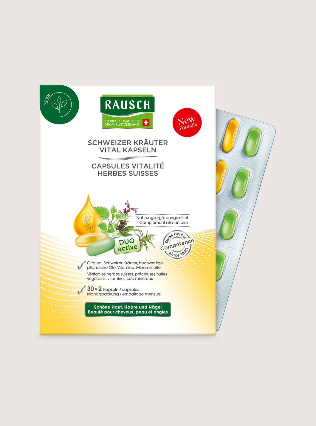 Rausch Capsule Vitalità alle Erbe Svizzere 30 x 2 Capsules 53g